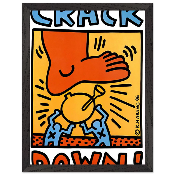 CRACK DOWN 1986 by Keith Haring — Framed art print at Zephyeer