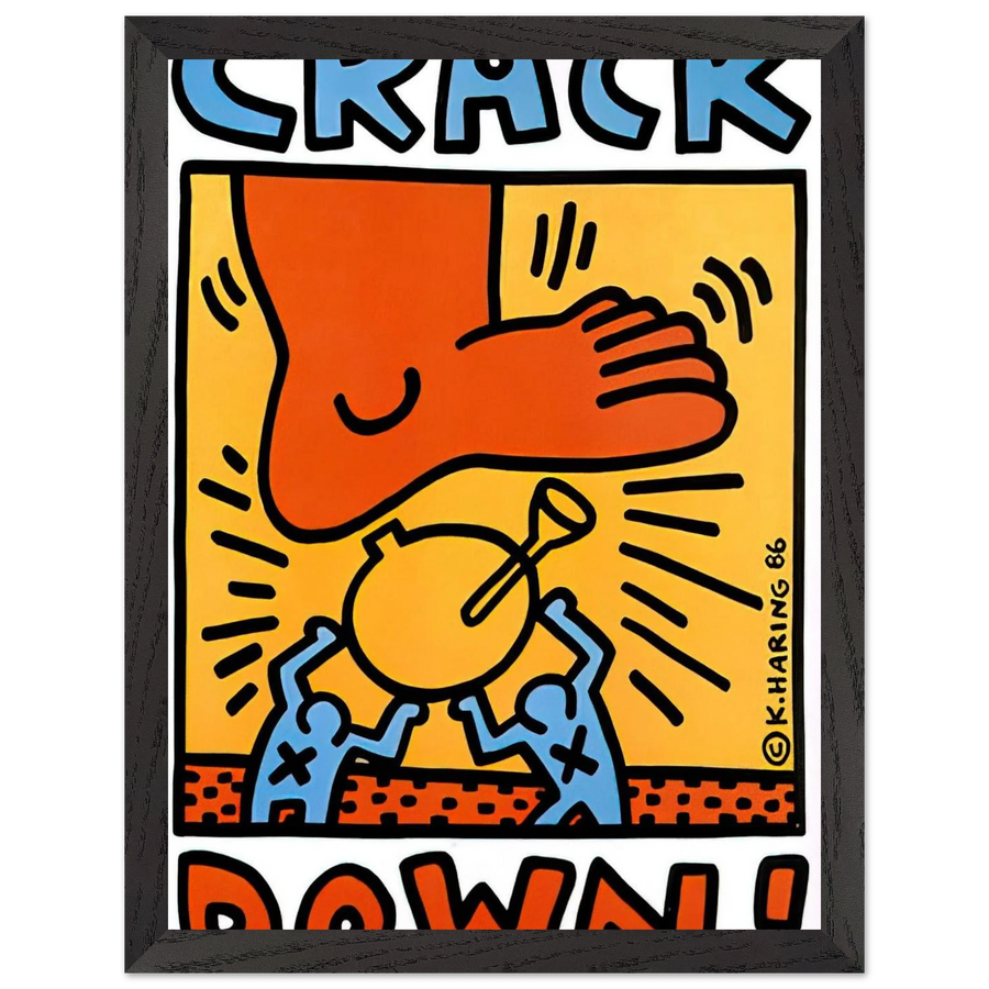 CRACK DOWN 1986 by Keith Haring — Framed art print at Zephyeer