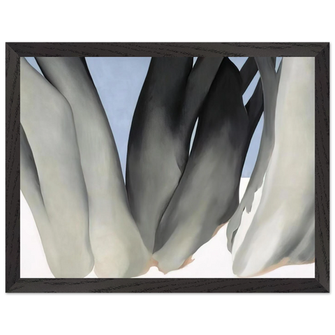 Bare Tree Trunks with Snow by Georgia O'Keeffe — Framed art print at Zephyeer