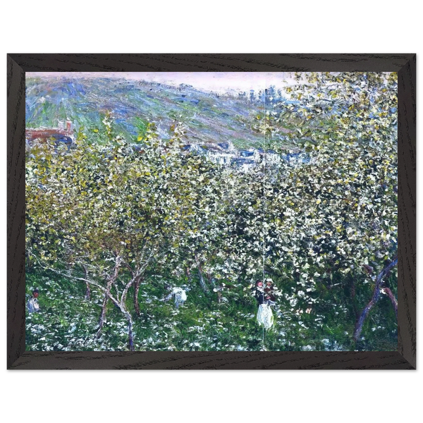 Vetheuil, Flowering Plum Trees by Claude Monet — Framed art print at Zephyeer