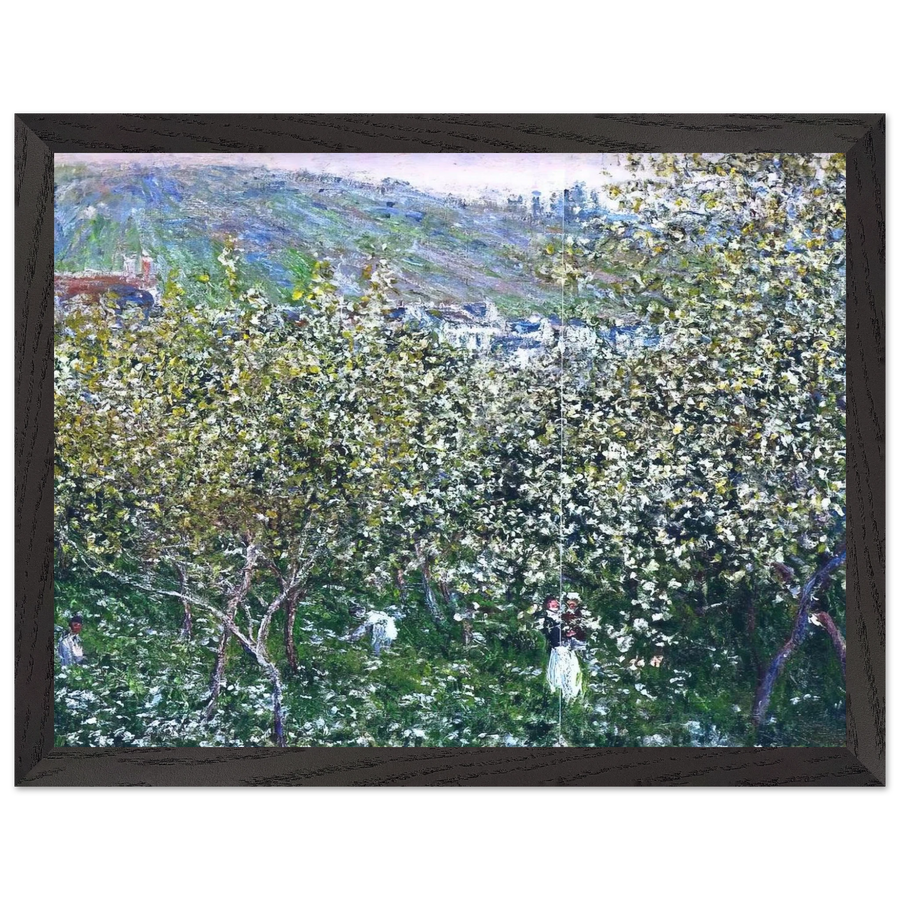 Vetheuil, Flowering Plum Trees by Claude Monet — Framed art print at Zephyeer