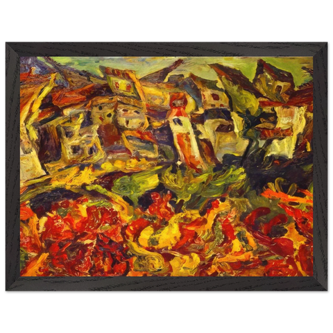 HOUSES WITH POINTED ROOFS by Chaim Soutine — Framed art print at Zephyeer