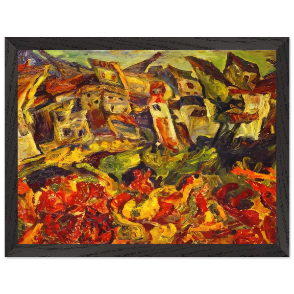 HOUSES WITH POINTED ROOFS by Chaim Soutine — Framed art print at Zephyeer