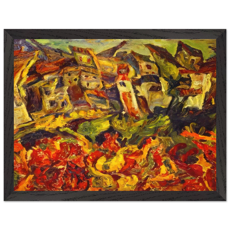 HOUSES WITH POINTED ROOFS by Chaim Soutine — Framed art print at Zephyeer