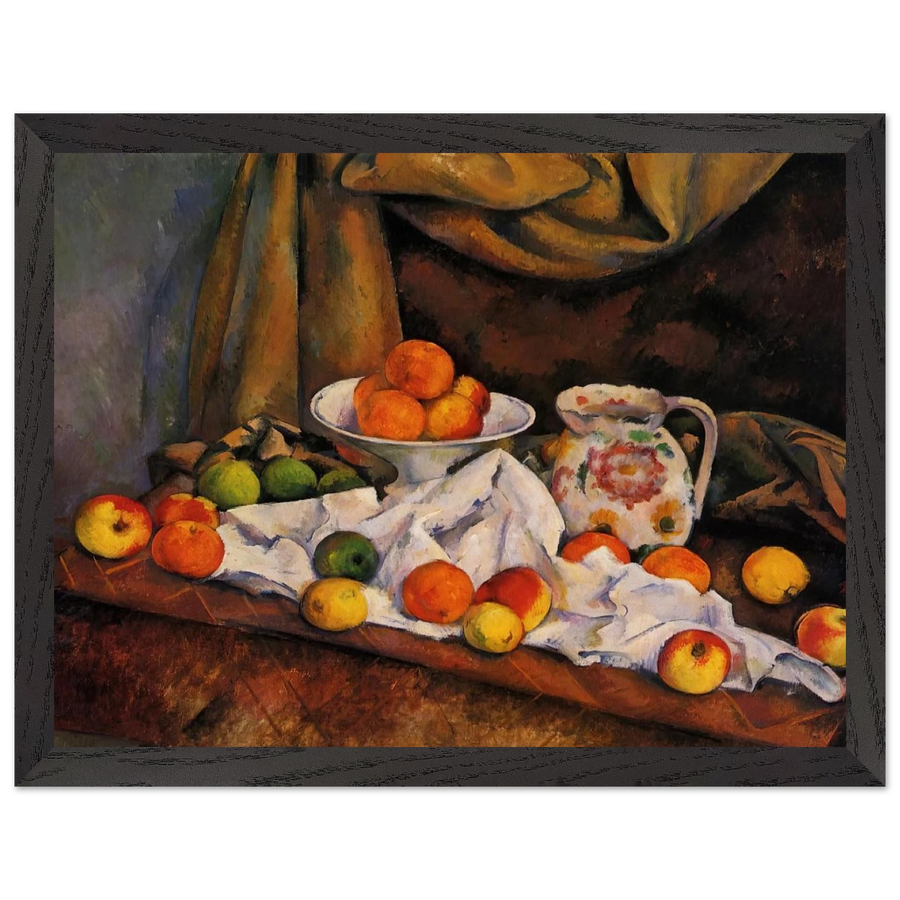Fruit Bowl, Pitcher and Fruit by Paul Cézanne — Framed art print at Zephyeer