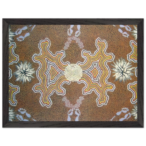 Men's Dreaming - 1994 by Clifford Possum Tjapaltjarri — Framed art print at Zephyeer
