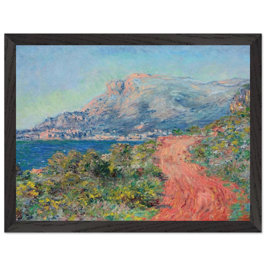 The Red Road near Menton by Claude Monet — Framed art print at Zephyeer