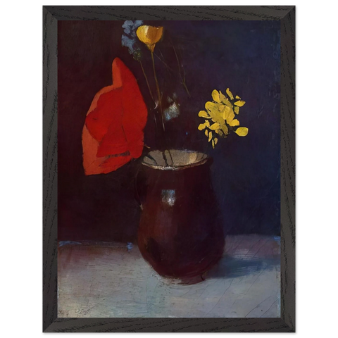 PITCHER OF FLOWERS by Odilon Redon — Framed art print at Zephyeer