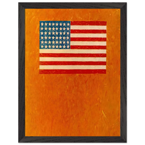 FLAG ON ORANGE FIELD 1957 by Jasper Johns — Framed art print at Zephyeer