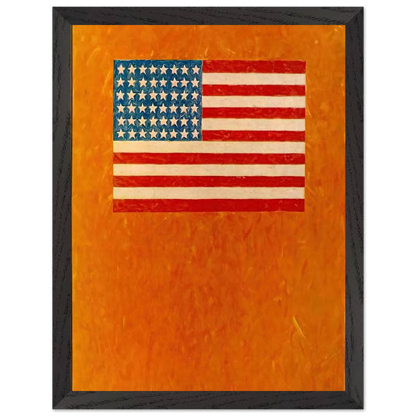 FLAG ON ORANGE FIELD 1957 by Jasper Johns — Framed art print at Zephyeer