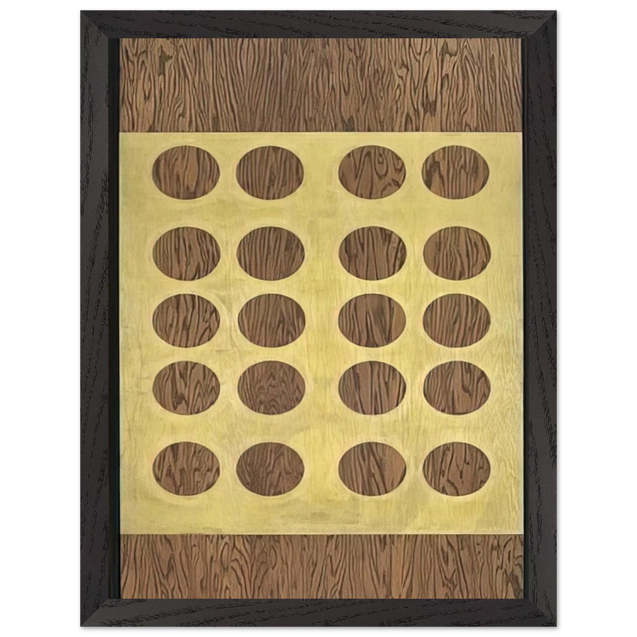 Twenty Golden Orbs by Robert Indiana — Framed art print at Zephyeer