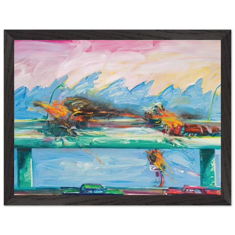 Crash in Phthalo Green - 1984 by Carlos Almaraz — Framed art print at Zephyeer