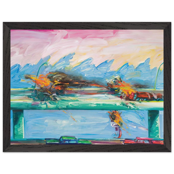 Crash in Phthalo Green - 1984 by Carlos Almaraz — Framed art print at Zephyeer