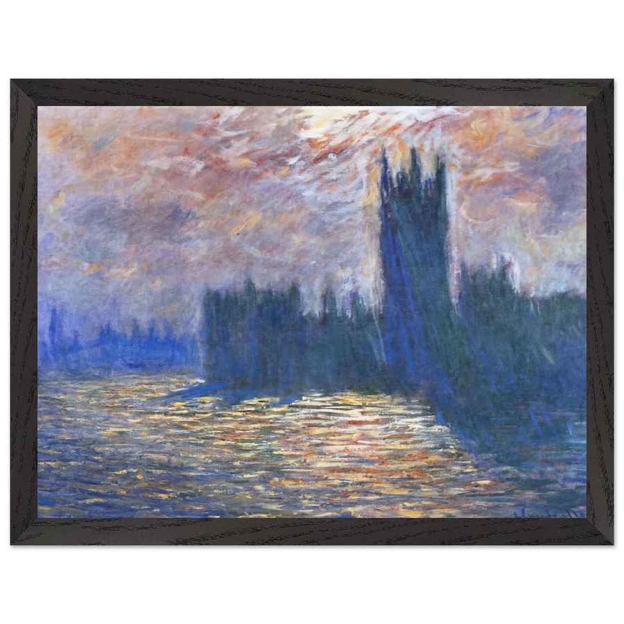 Parliament, Reflections on the Thames by Claude Monet — Framed art print at Zephyeer