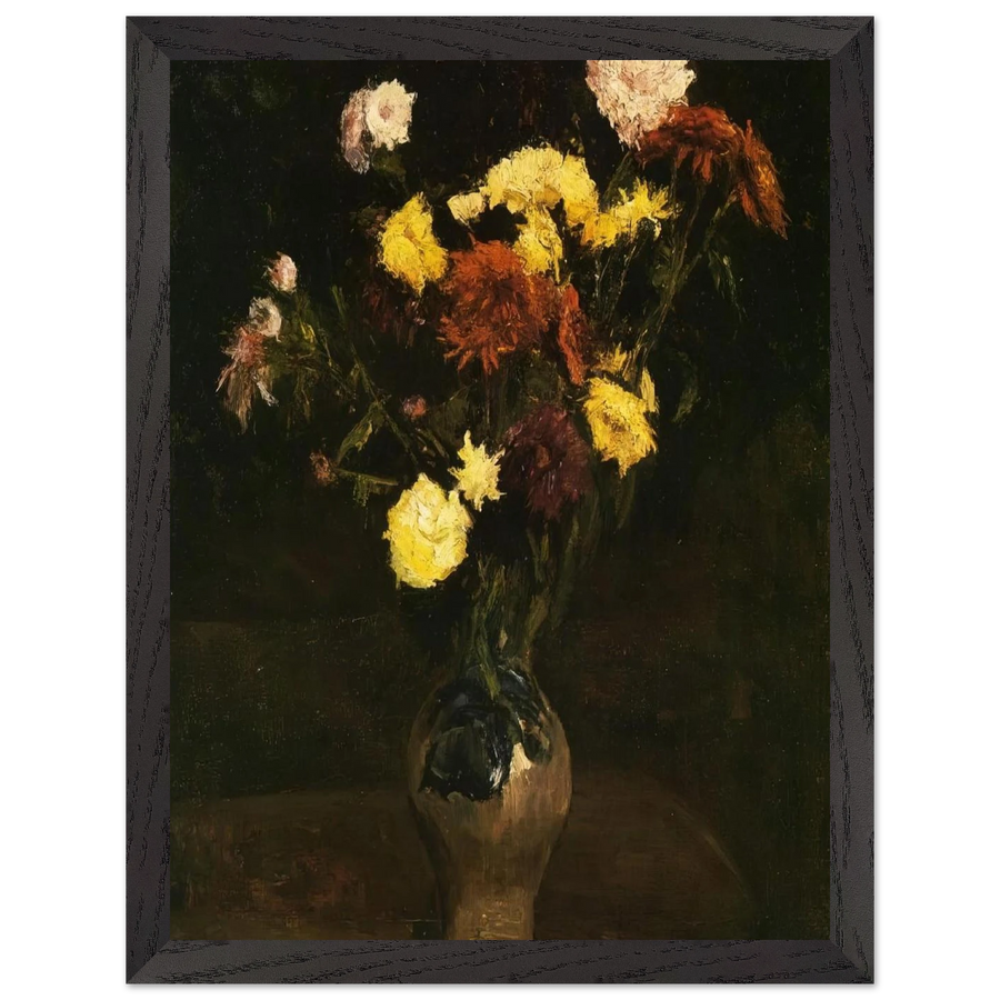 Basket of Carnations and Zinnias by Vincent van Gogh — Framed art print at Zephyeer