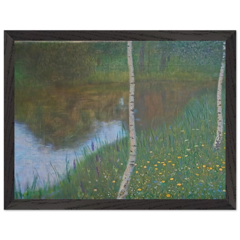 LAKESIDE WITH BIRCH TREES 1901 by Gustav Klimt — Framed art print at Zephyeer