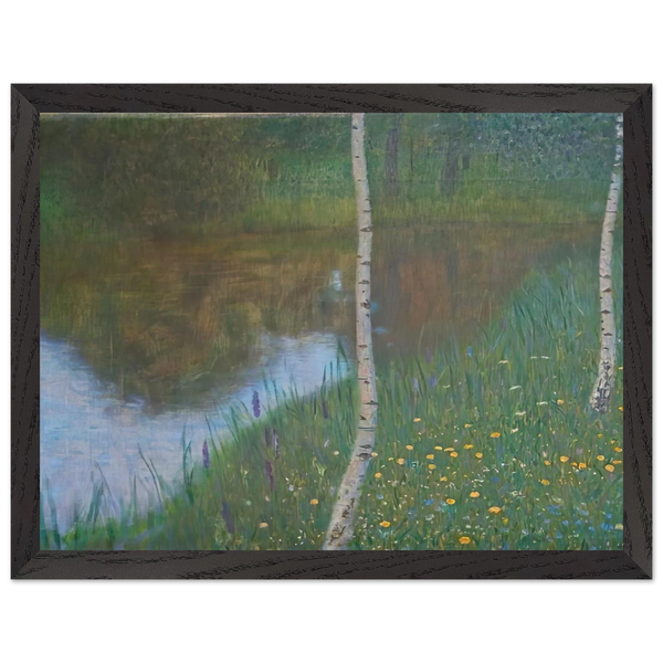 LAKESIDE WITH BIRCH TREES 1901 by Gustav Klimt — Framed art print at Zephyeer