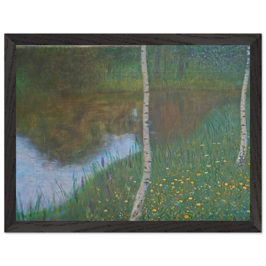 LAKESIDE WITH BIRCH TREES 1901 by Gustav Klimt — Framed art print at Zephyeer