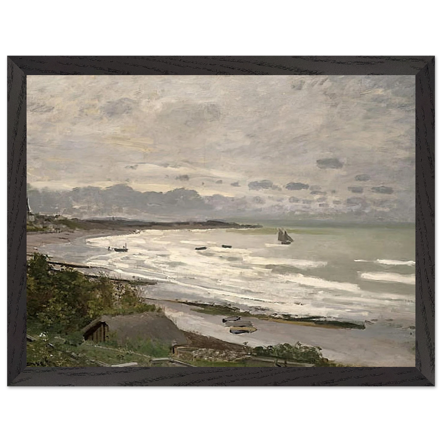The Beach at Saint-Adresse by Claude Monet — Framed art print at Zephyeer
