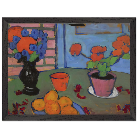 STILL LIFE WITH FLOWERS AND ORANGES 1909 by Alexej von Jawlensky — Framed art print at Zephyeer
