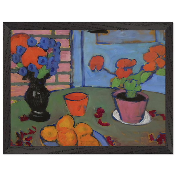 STILL LIFE WITH FLOWERS AND ORANGES 1909 by Alexej von Jawlensky — Framed art print at Zephyeer