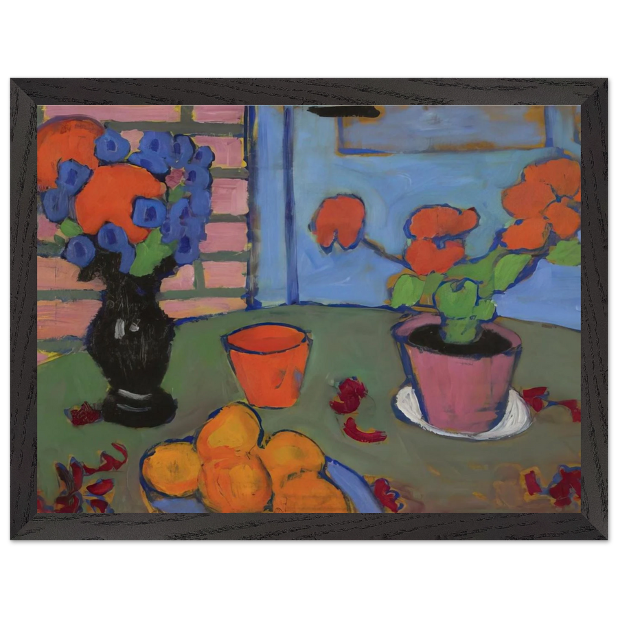 STILL LIFE WITH FLOWERS AND ORANGES 1909 by Alexej von Jawlensky — Framed art print at Zephyeer