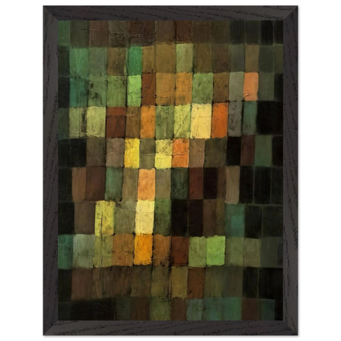 ANCIENT SOUND ABSTRACT ON BLACK BACKGROUND 1925 by Paul Klee — Framed art print at Zephyeer