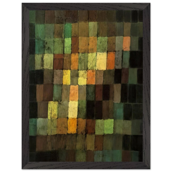 ANCIENT SOUND ABSTRACT ON BLACK BACKGROUND 1925 by Paul Klee — Framed art print at Zephyeer