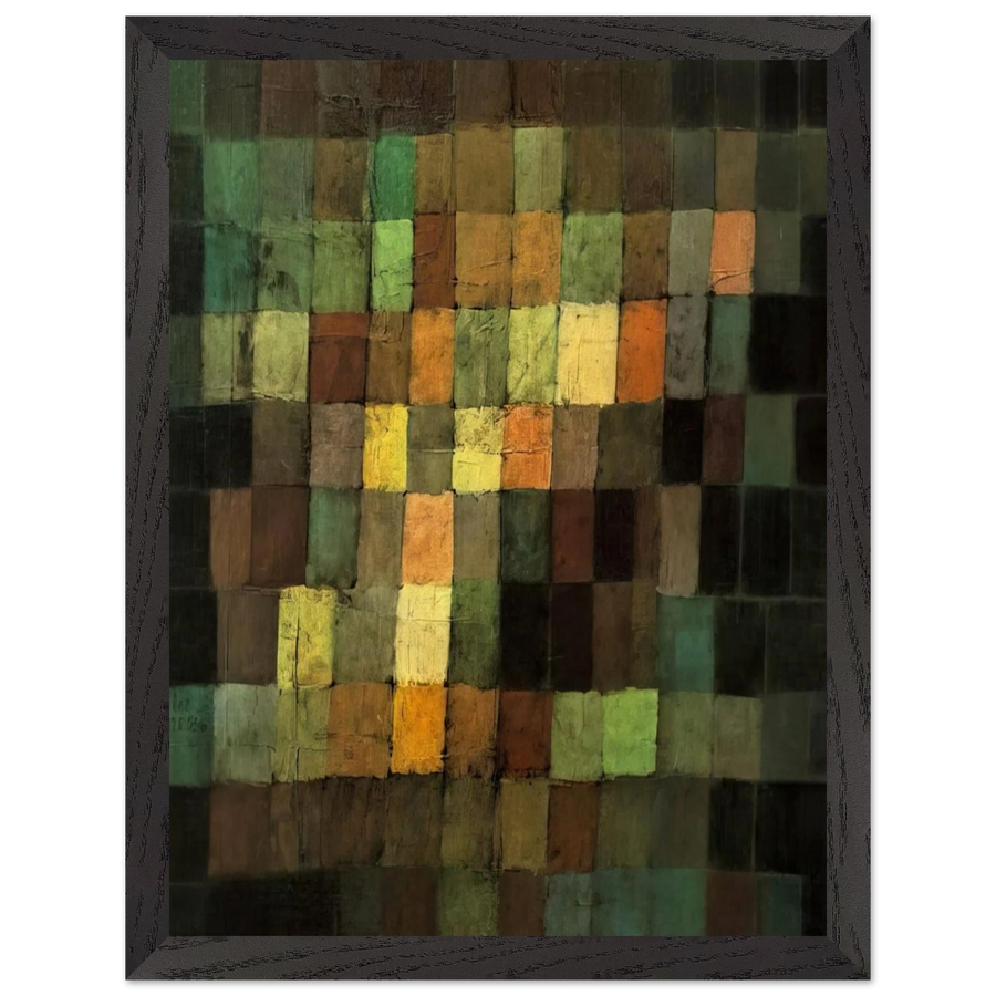 ANCIENT SOUND ABSTRACT ON BLACK BACKGROUND 1925 by Paul Klee — Framed art print at Zephyeer