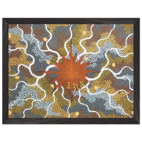 Creation, Lightning Dreaming - 1993 by Clifford Possum Tjapaltjarri — Framed art print at Zephyeer