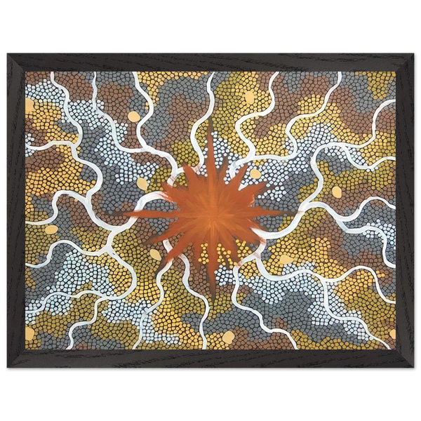 Creation, Lightning Dreaming - 1993 by Clifford Possum Tjapaltjarri — Framed art print at Zephyeer
