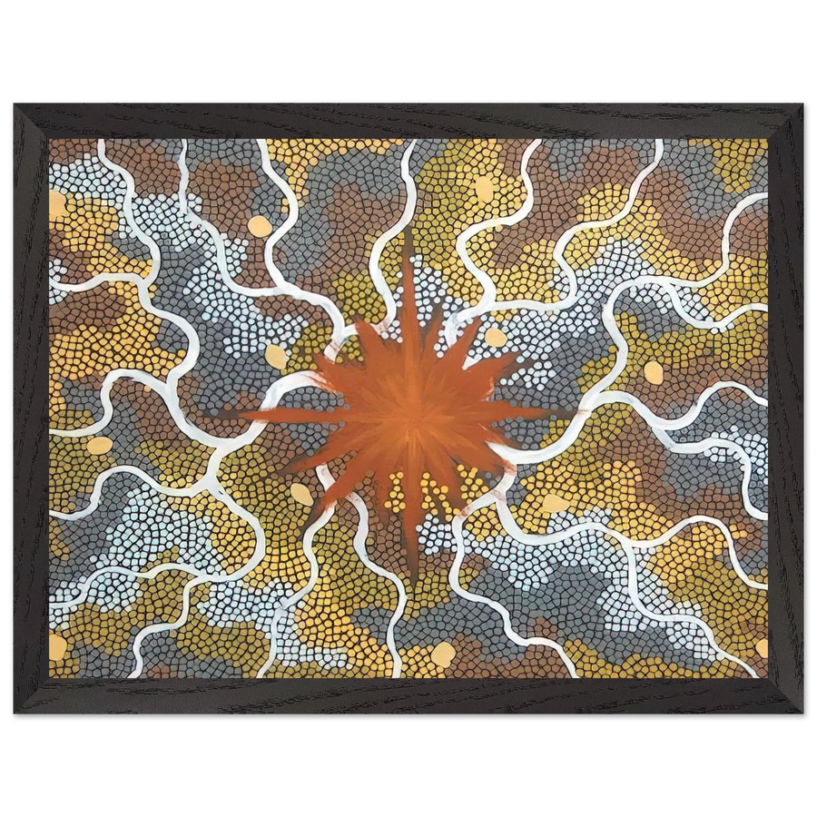 Creation, Lightning Dreaming - 1993 by Clifford Possum Tjapaltjarri — Framed art print at Zephyeer