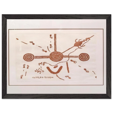 Ngarlu, Love Story - 1994 by Clifford Possum Tjapaltjarri — Framed art print at Zephyeer