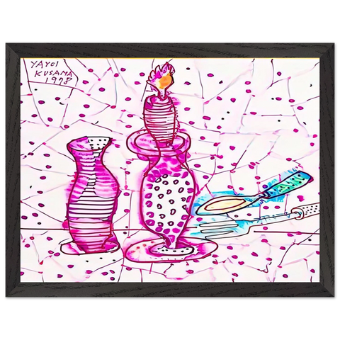 STILL LIFE OF CANDLESTICK 1978 by Yayoi Kusama — Framed art print at Zephyeer