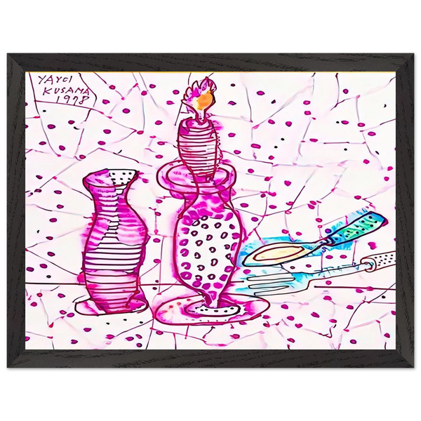 STILL LIFE OF CANDLESTICK 1978 by Yayoi Kusama — Framed art print at Zephyeer
