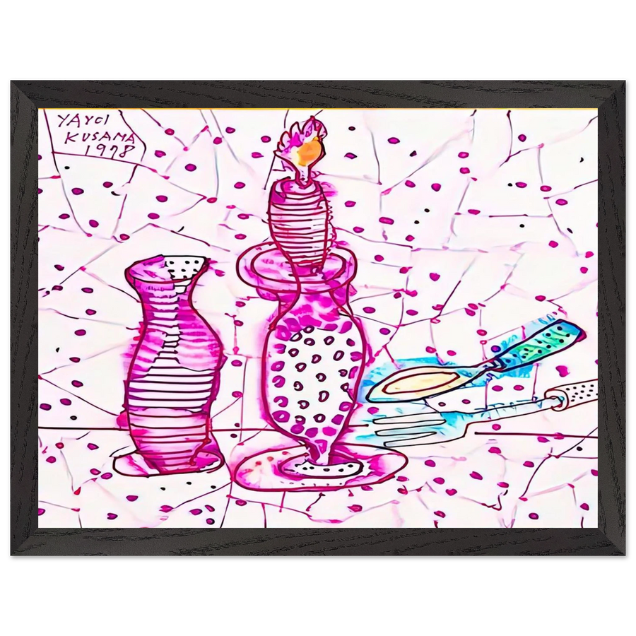 STILL LIFE OF CANDLESTICK 1978 by Yayoi Kusama — Framed art print at Zephyeer