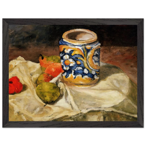 Still life with Italian earthenware jar by Paul Cézanne — Framed art print at Zephyeer