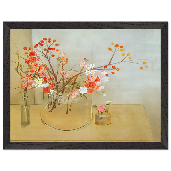 Winter Bouquet flowering quince, rosehaws, narcissus, winter rose and camellia - 1977 by Morris Graves — Framed art print at Zephyeer