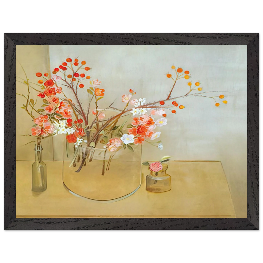 Winter Bouquet flowering quince, rosehaws, narcissus, winter rose and camellia - 1977 by Morris Graves — Framed art print at Zephyeer