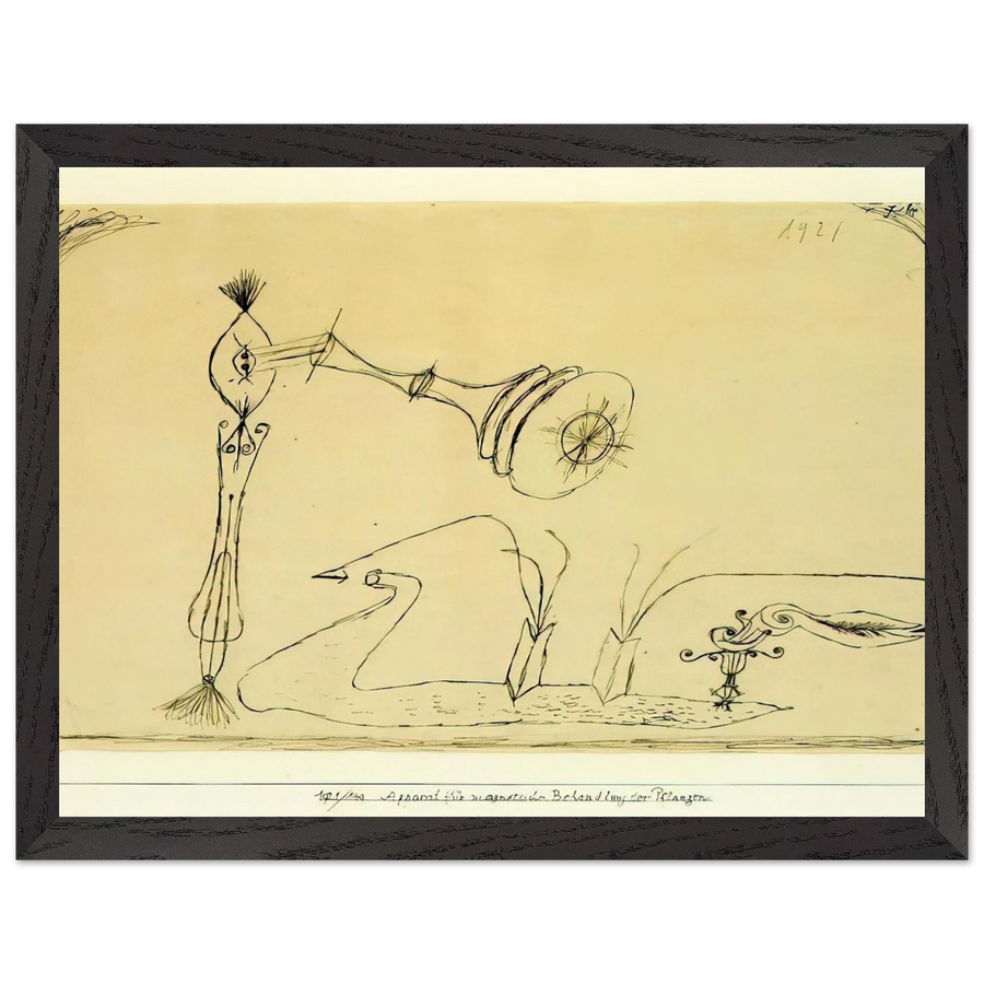 APPARATUS FOR THE MAGNETIC TREATMENT OF PLANTS 1908 by Paul Klee — Framed art print at Zephyeer