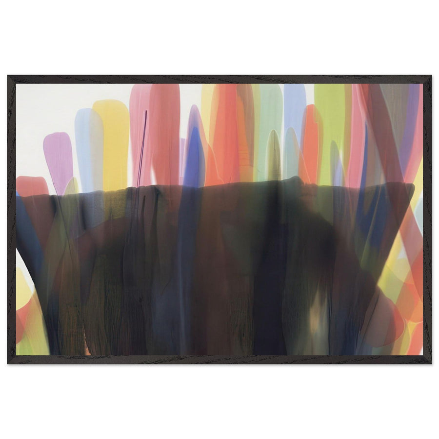 Floral V (1960) by Morris Louis, framed poster