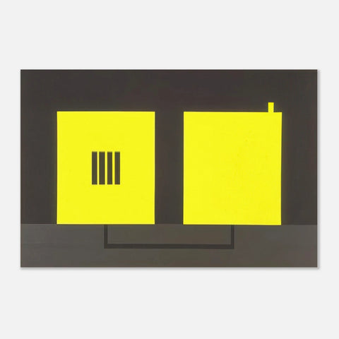 Prison & Cell With Smokestack & Conduit (1985) by Peter Halley, poster