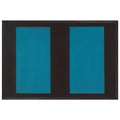 Untitled Blue Vertical Lines (1963) by John McLaughlin, framed poster